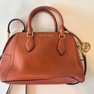MICHAEL Michael Kors Pink Satchel with Gold Hardware